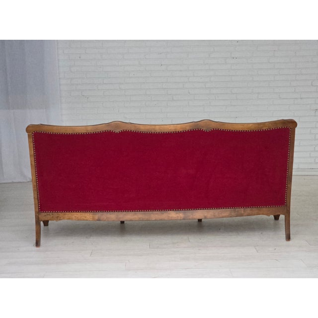 Danish 3-Seater Sofa in Red Velour and Mesh, 1930s For Sale - Image 18 of 18