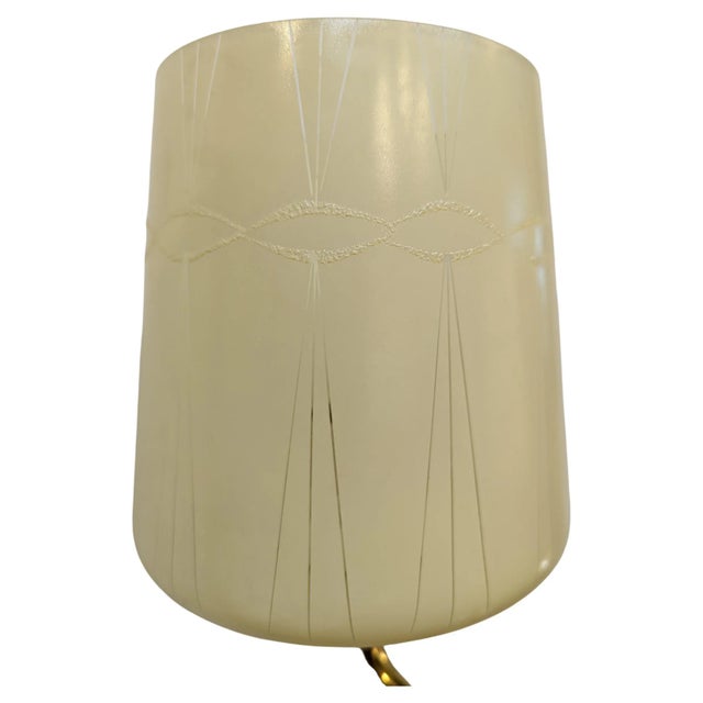 1950s Austrian Mid Century Brass Opaline Glass Chandelier For Sale - Image 5 of 11