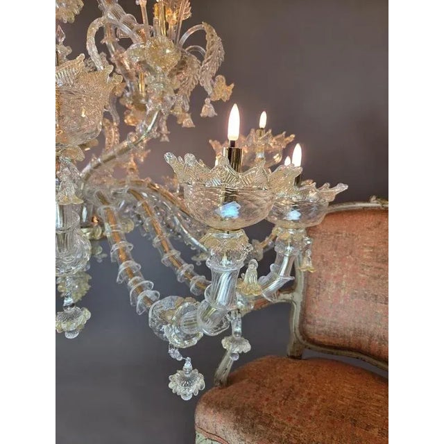 Large 20-Light Murano Glass Chandelier For Sale - Image 10 of 13
