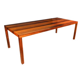 1960s Dyrlund of Denmark Mid Century Danish Parsons Tri-Wood Dining Table For Sale