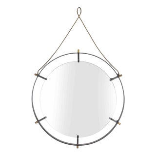 Vintage Brass Framed Wall Mirror by Santambrogio and De Berti, 1960s For Sale