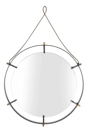 Vintage Brass Framed Wall Mirror by Santambrogio and De Berti, 1960s
