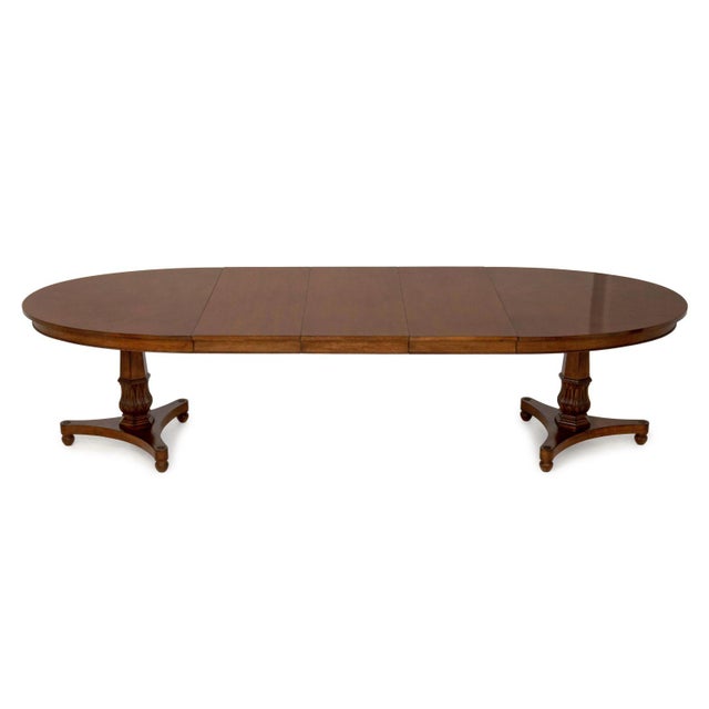 Regency Style Twin Pedestal Extending Dining Table For Sale - Image 9 of 11