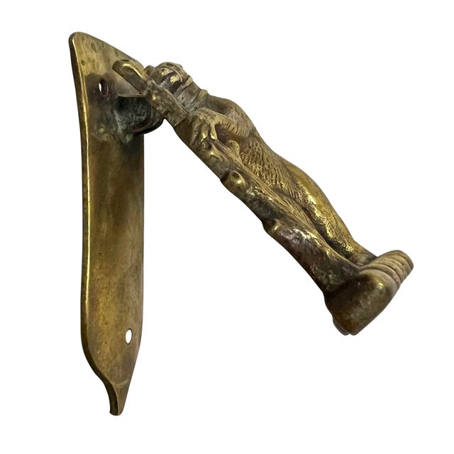 Brass 19th Century English Brass Bear Doorknocker For Sale - Image 8 of 8