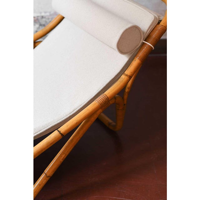 Reclining Chaise Longue in Rush and Original Fabric from BBB Bonacina, 1889 For Sale - Image 6 of 10