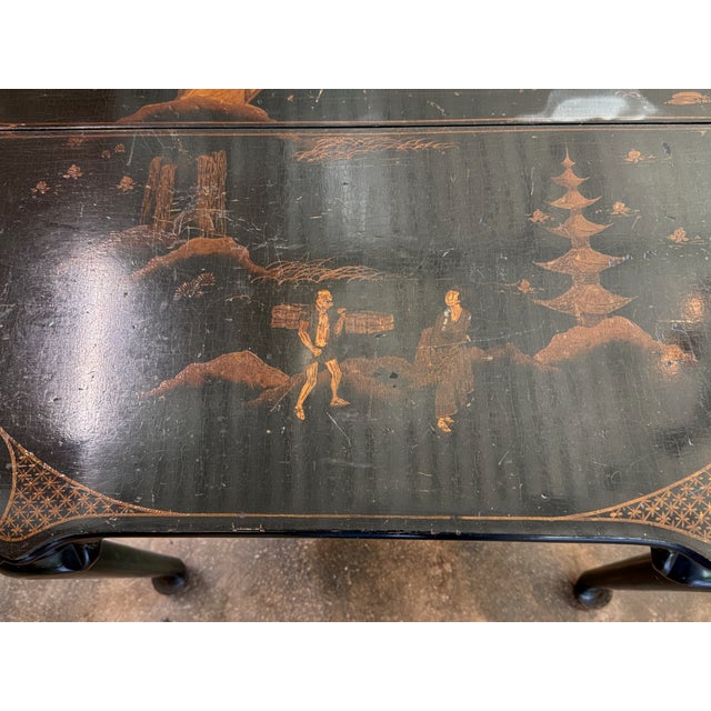 19th Century English Green Lacquer Chinoiserie Flip-Top Game Table For Sale - Image 18 of 18