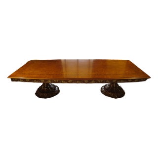 Francesco Molon Italian Marquetry Dining Table With Inlay For Sale