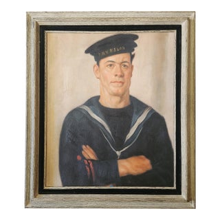 1990s Oil on Canvas Portrait Painting of a Sailor For Sale