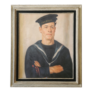 1990s Oil on Canvas Portrait Painting of a Sailor