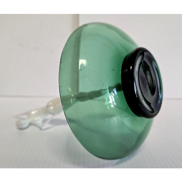 Green Art Nouveau Murano Glass Ring Holder, 1930s For Sale - Image 8 of 9