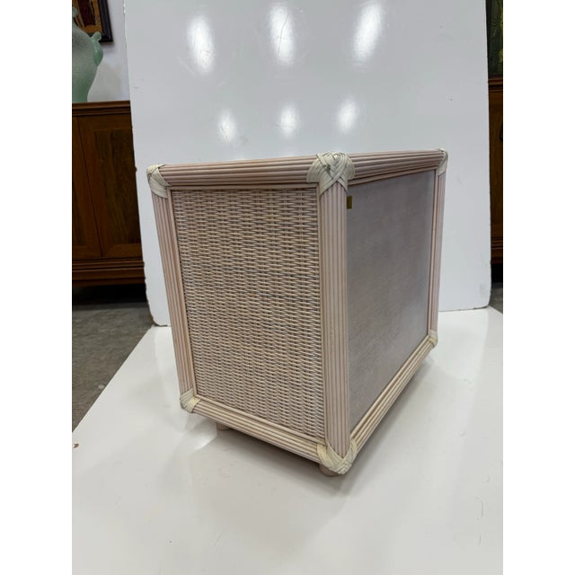 Vintage Wicker Nightstands 1980's -a Pair For Sale In Miami - Image 6 of 13