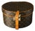Vintage Round Hat Box in Monogram Metal from Louis Vuitton, 2000s For Sale