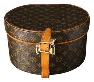 Vintage Round Hat Box in Monogram Metal from Louis Vuitton, 2000s