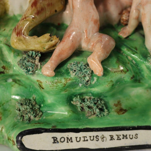 Staffordshire Pearlware Bocage Romulus and Remus Figure Group For Sale - Image 15 of 15