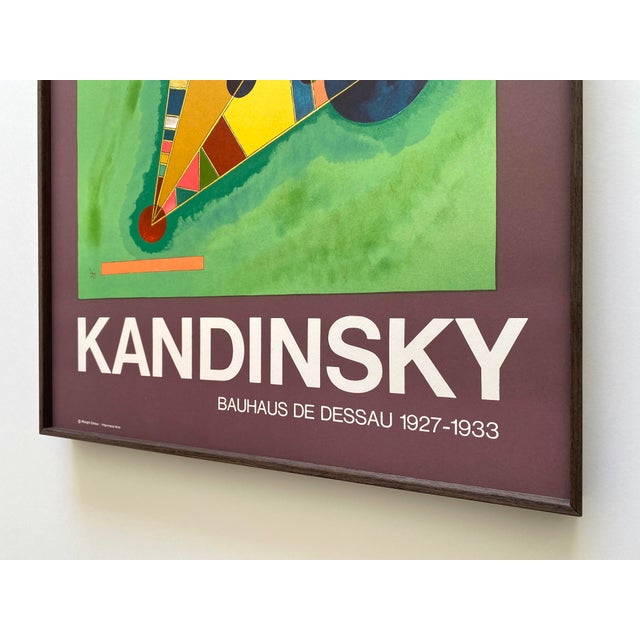 Wassily Kandinsky Vintage 1965 Mid Century Modern Fine Art Lithograph Print Framed Paris Exhibition Poster " Bunt Im Dreieck " 1927 For Sale - Image 15 of 16