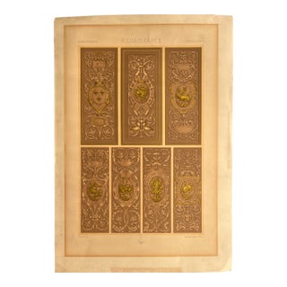 Antique Racinet Renaissance Ornament Chromolithograph, C. 1875 For Sale