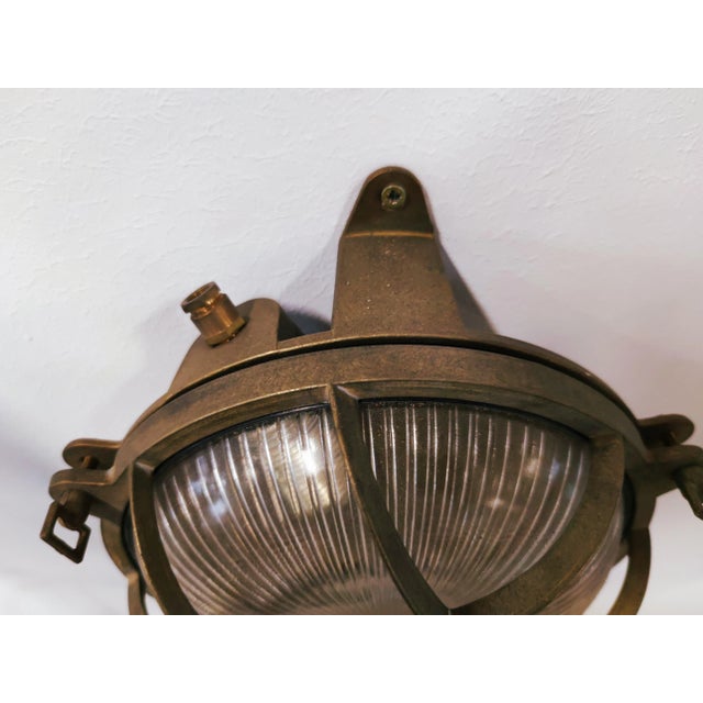 Industrial Vintage Navy Sconce For Sale - Image 3 of 8