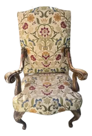 Large Antique Carved Italian Walnut Armchair