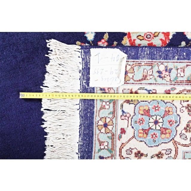 Large Blue Kerman Rug For Sale - Image 6 of 7