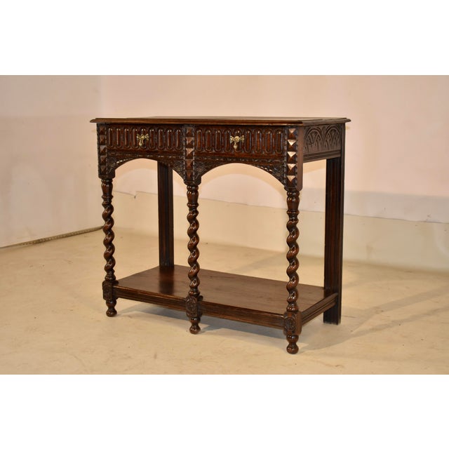 19th Century 19th Century English Oak Carved Console For Sale - Image 5 of 10