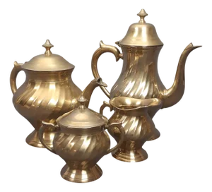 Striped Brass Tea Service, 1960s