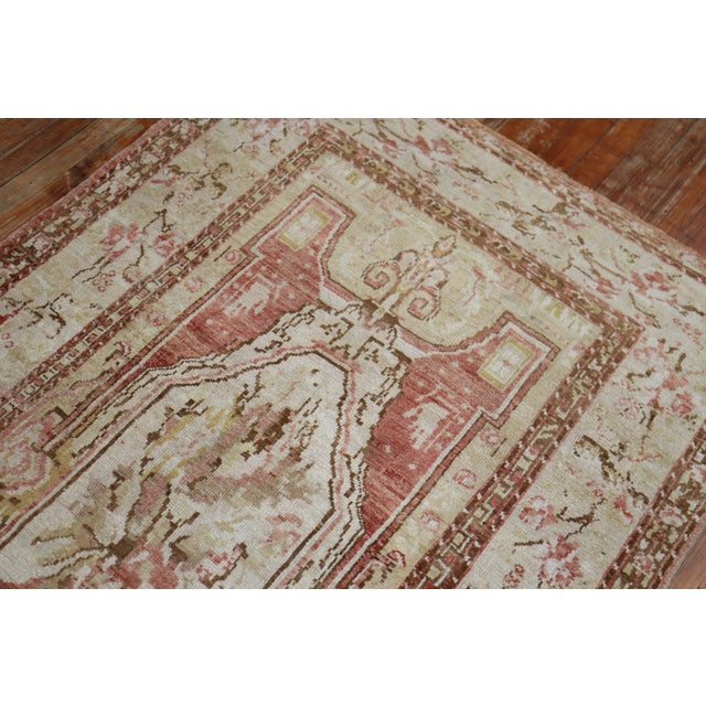 Early 21st Century Muted Turkish Ghiordes Floral Wide Runner For Sale - Image 5 of 6