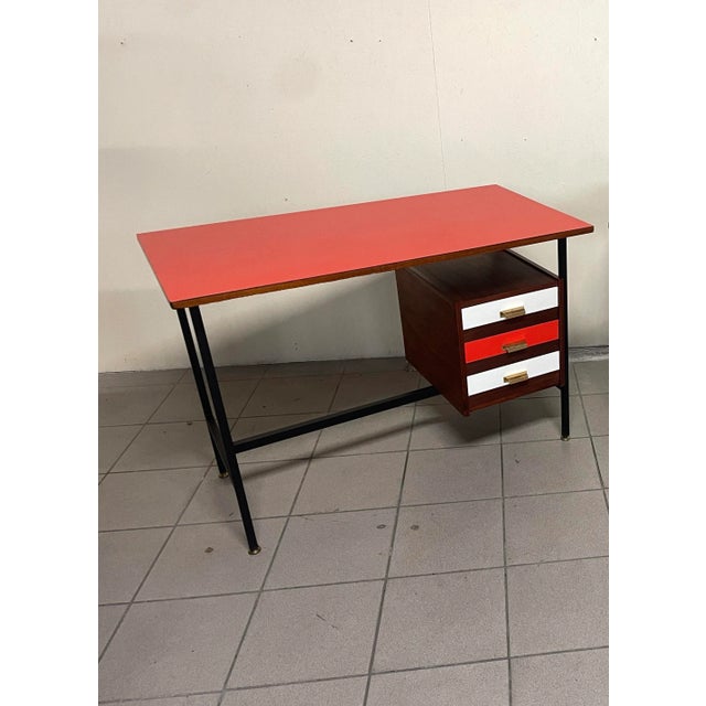 Mid-Century Modern Desk with Colored Formica Top, 1960s For Sale - Image 3 of 11