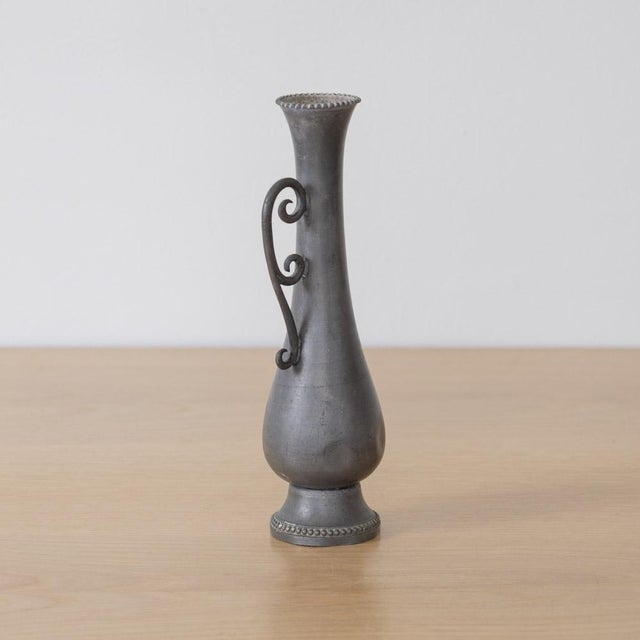 1930s 1930s French Pewter Scroll Bud Vase For Sale - Image 5 of 11