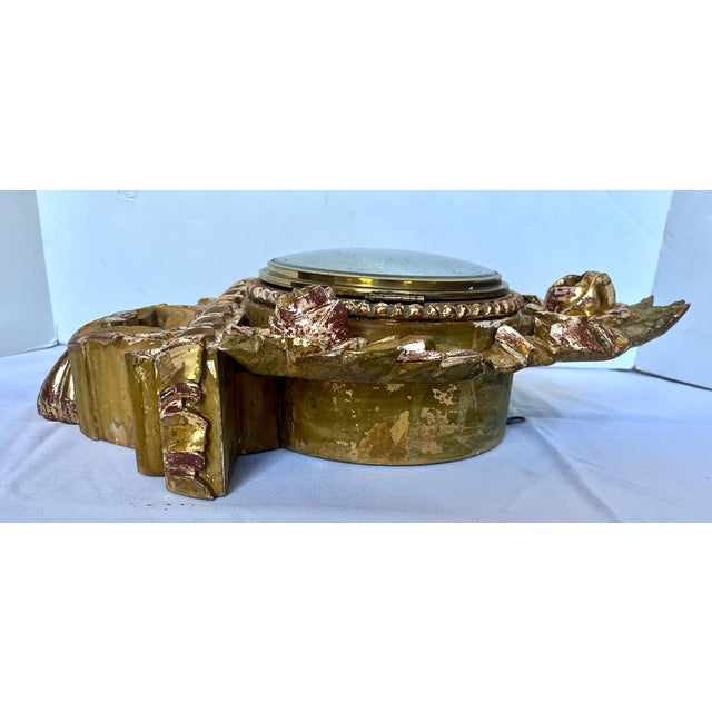 Antique French Gilt Wood Clock Case W/Mirrored Convex Glass Finish For Sale In Dallas - Image 6 of 18