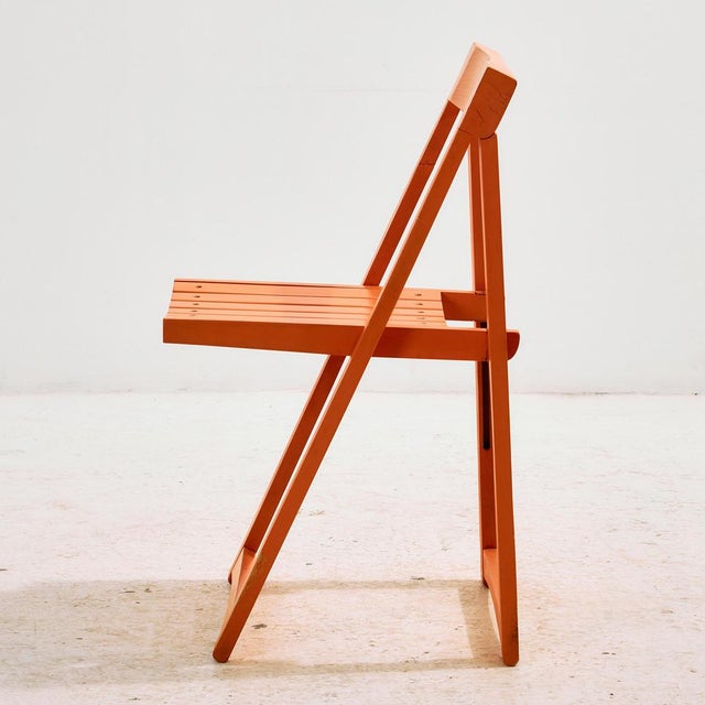 1960s Beech Foldable Chairs by Aldo Jacober for Alberto Bazzani, 1960s, Set of 4 For Sale - Image 5 of 17