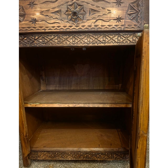 Brown Handmade Moroccan Berber‑Style Wooden Sideboard For Sale - Image 9 of 12
