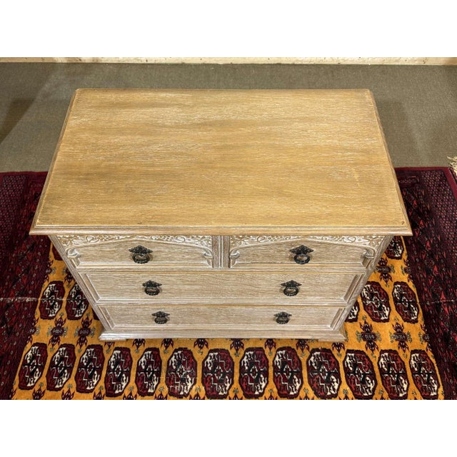 English Chest of Drawers in Limed Oak, 1950s For Sale - Image 9 of 15