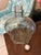1940s Vintage Canadian Glass Liquor Decanter Bottle With Ornate Metal Cap For Sale - Image 5 of 6