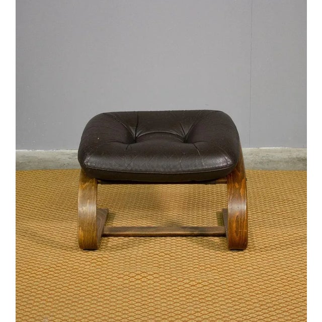 Black Set of Reclining Armchair with Footrest, 1970 For Sale - Image 8 of 12