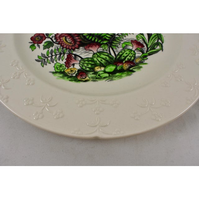 Copeland Spode English Transferware Cactus Flower Dinner Plates- Set of 6 For Sale In Philadelphia - Image 6 of 11