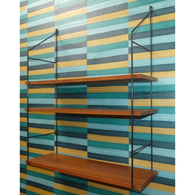 Wood Mid-Century Modern String Shelf in Walnut, 1960s For Sale - Image 7 of 12