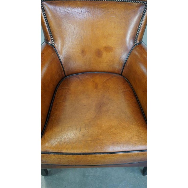Sheep Leather Armchair For Sale - Image 6 of 15