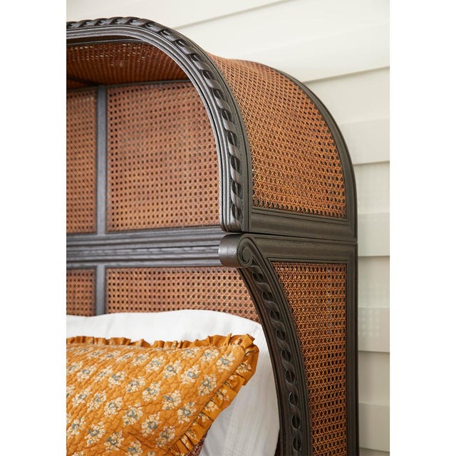 Black French Caned King Bed For Sale - Image 8 of 12