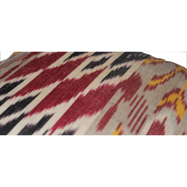 Contemporary Silk Ikat Bohemian Throw Pillow For Sale - Image 4 of 6