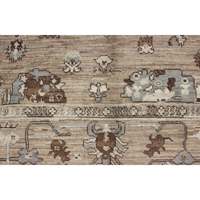 Turkish Oushak Rug in Natural Wool Color by Keivan Woven Arts 8'11 X 11'10 For Sale - Image 9 of 13