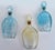 Mid-20th Century American Blown Glass Flasks Decanter Bottles Friendship Horn of Plenty Blue Amber - Set of 3 For Sale - Image 10 of 18