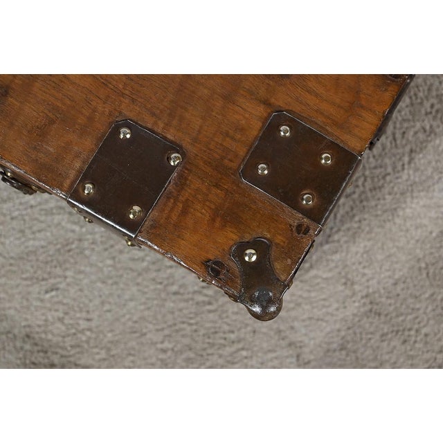 Naval Trunk in Teak, Late 19th Century For Sale - Image 5 of 18