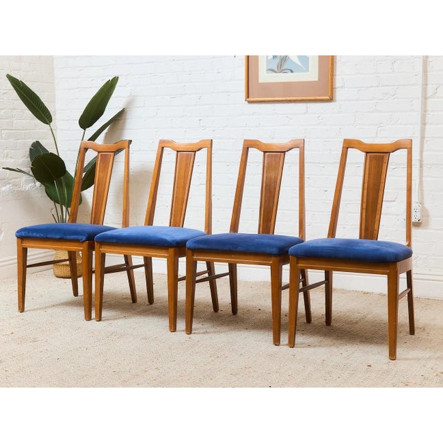 Mid 20th Century Blue Vintage Mid Century Dining Chairs For Sale - Image 5 of 7