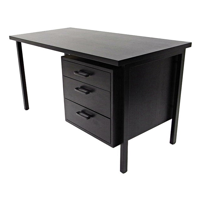 Writing Desk in Black Stained Oak by Herbert Hirche for Christian Holzäpfel KG, Germany, 1960s For Sale