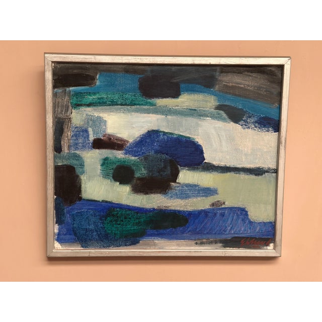 Bengt Eklund, Blue Coast (Blå Kust), 1950s, Oil on Canvas, Framed For Sale - Image 8 of 15