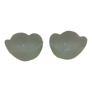 Vintage Art Deco Style Italian Opaline Glass Baby Blue Translucent Scalloped Edges
