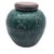 Sculpture Materials Antique Hunan Chinese Green Clay Jar With Carved Floral Scroll Motif and Wooden Lid 9" For Sale - Image 7 of 11