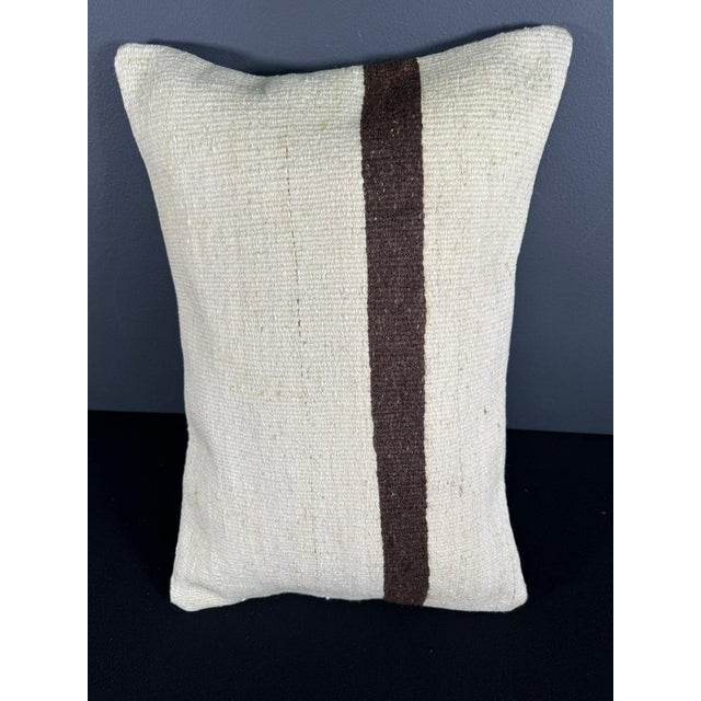 Turkish Hemp Pillow Cushion Natural Beige Brown Pillow Cushion Cover 16 "x 24" For Sale - Image 4 of 4