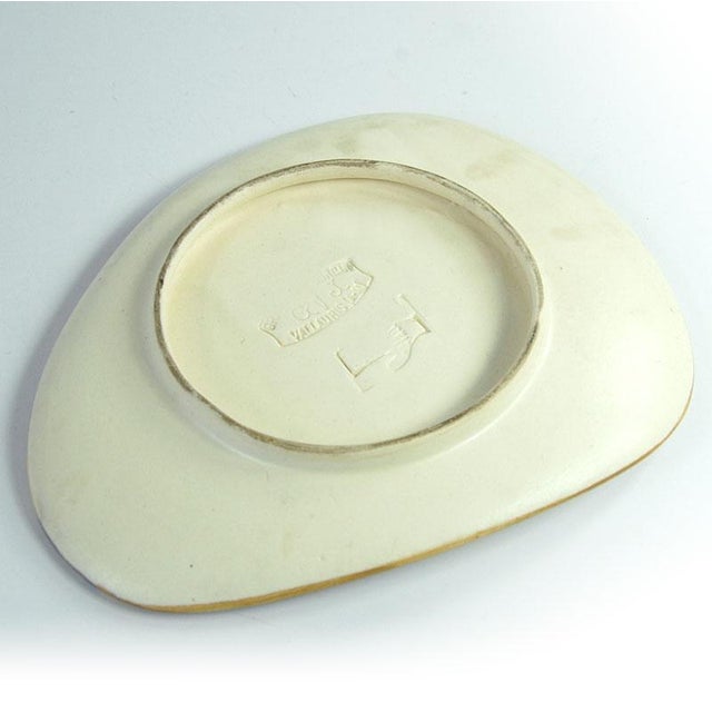 Brown Vintage Ceramic Dish from Grandjean Jourdan, Vallauris, France, 1960s For Sale - Image 8 of 10