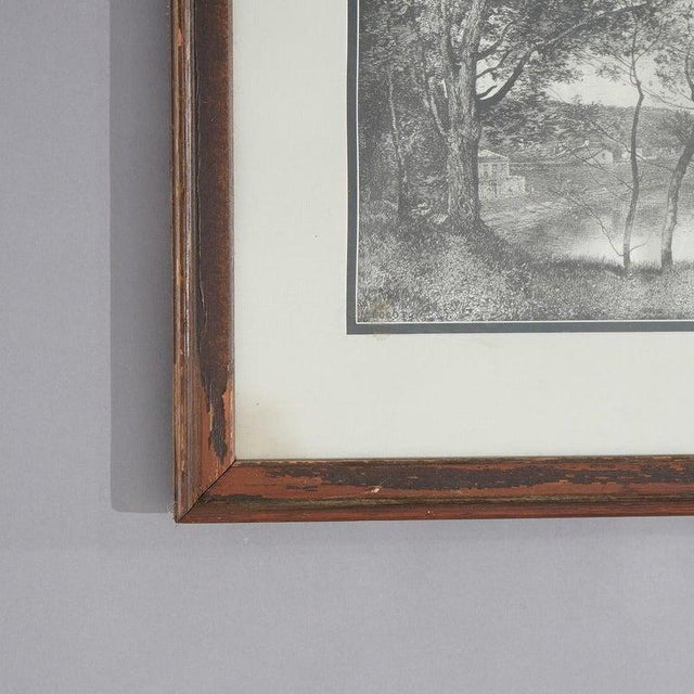 Early 20th Century Framed Print, Copy After Corot French Impressionist La Sepia Landscape, 20th C For Sale - Image 5 of 13